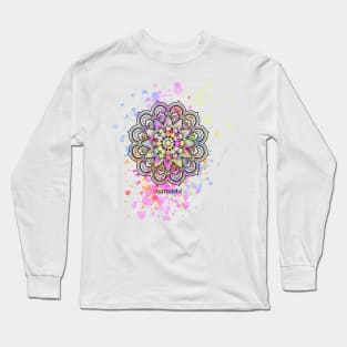 namaste watercolor mandala Long Sleeve T-Shirt